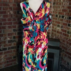 Full length colorful maxi dress
